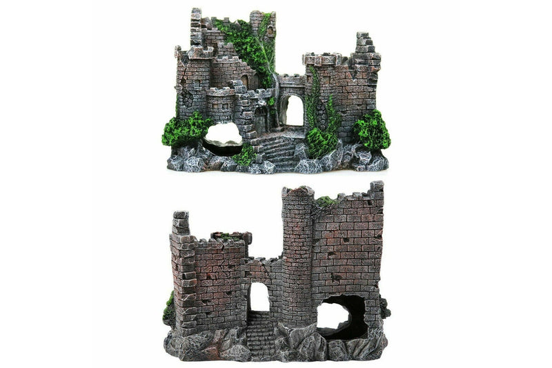 Costcom Aquarium Fish Tank Ancient Castle Tower Hide Cave Resin Building Rock Decoration