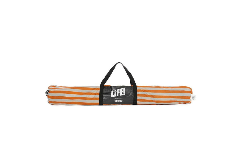 Life! Airlie 240x120cm Beach Outdoor UV Sun Canopy Tent Shelter GRY ORAG Stripe