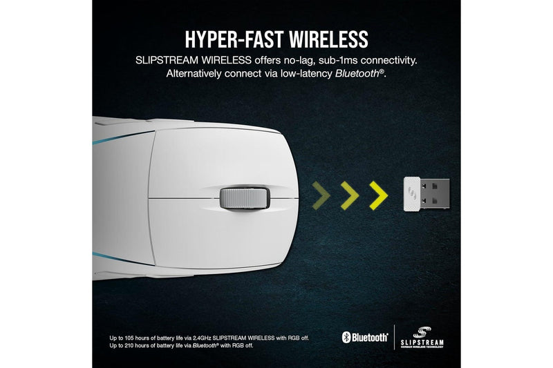 Corsair M75 Wireless RGB Lightweight Gaming Mouse (White)