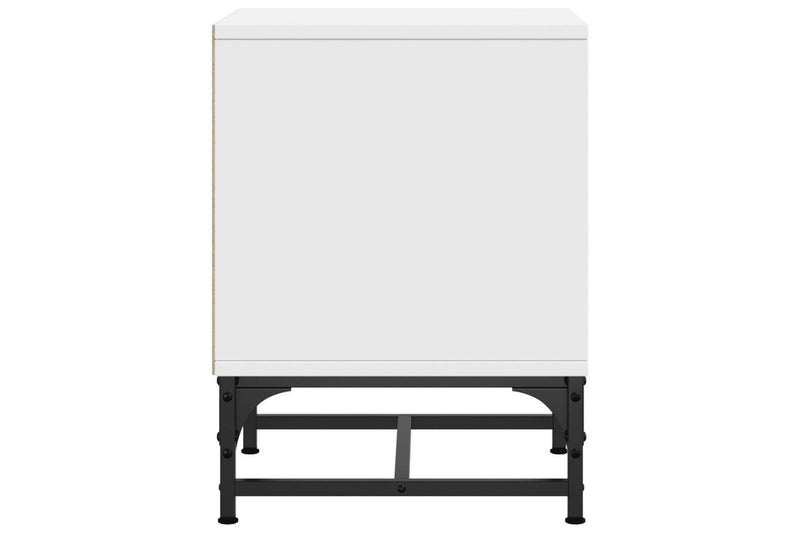 Bedside Cabinets With Glass Doors 2 Pcs White 35X37x50 Cm Bedside Tables