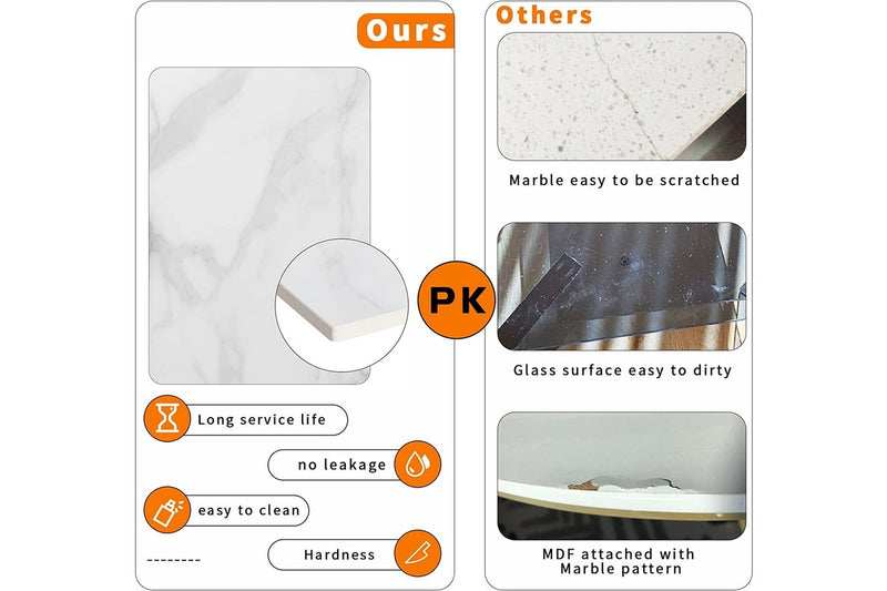 2 x Nesting bedside tables, Marble (Gold)