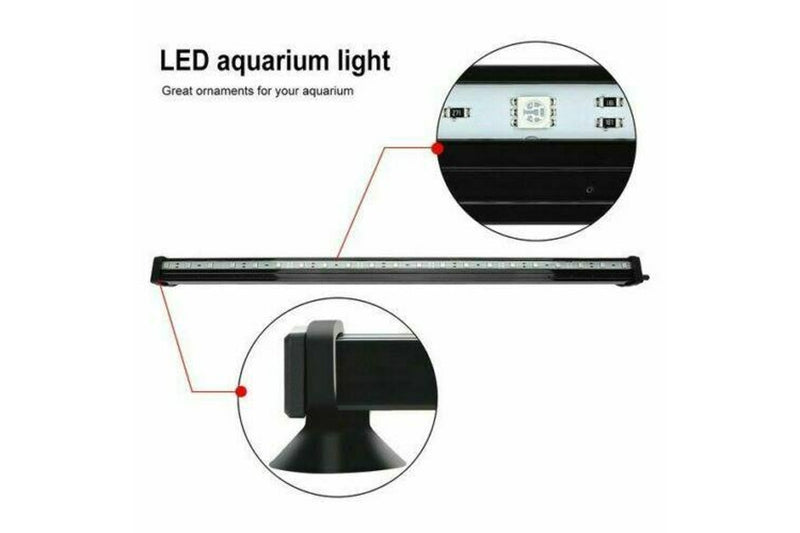 Ozstock 52cm LED Aquarium Lights Submersible Air Bubble RGB Light for Fish Tank Underwater AU