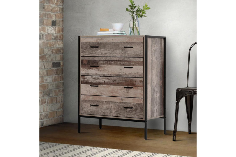 Chest of Drawers Tallboy Dresser Storage Cabinet Industrial Rustic