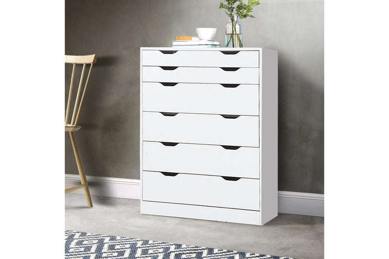 6 Chest of Drawers Tallboy Cabinet Storage Dresser Table Bedroom Storage