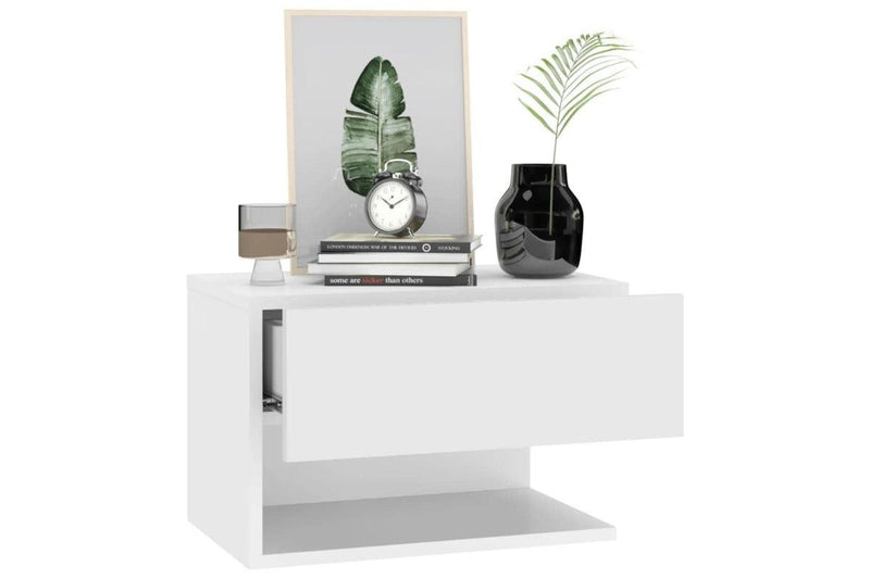 Wall Mounted Bedside Cabinets 2 Pcs White Bedside Tables