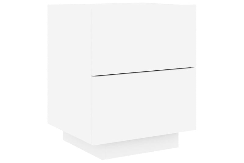 Bedside Cabinets With Led Lights 2 Pcs White Engineered Wood Bedside Tables