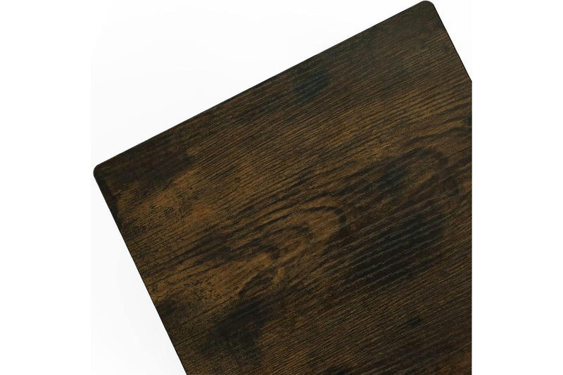 Rustic Brown Square Coffee Table with Storage Basket | Easy Assembly