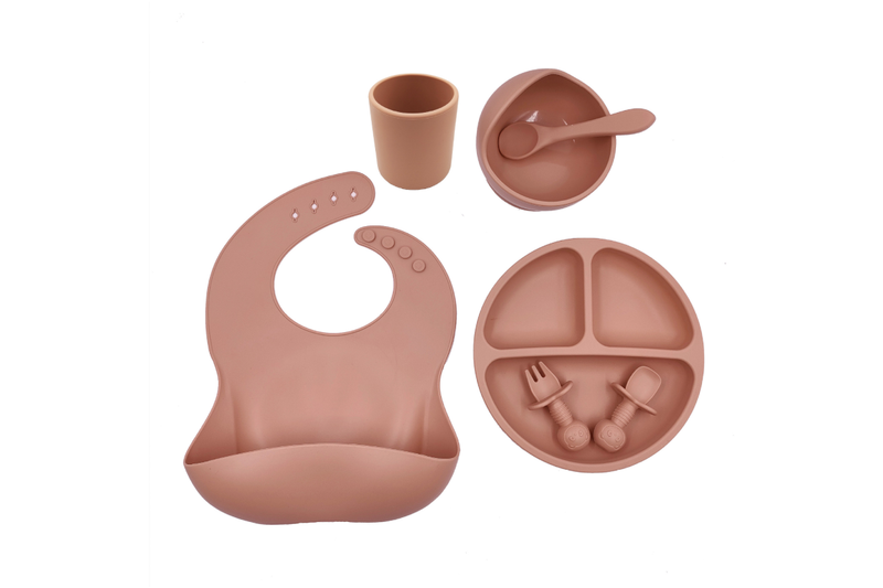 Easy Clean Silicone Baby Bib Cutlery Set Bowl Plate Baby Bibs & Burp Cloths