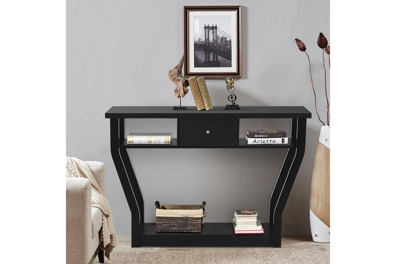 Giantex Console Table Hallway Table Entry Tables Sideboard Display Organiser Black