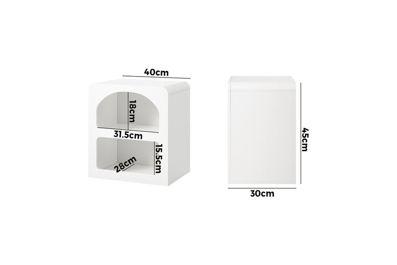 Oikiture Bedside Table Display Shelf Side Table White