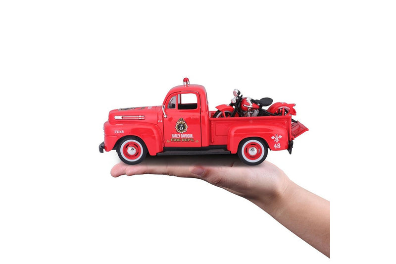 Maisto 1:24 Harley Davidson 1948 Ford F1 pick Up & 36 Knucklehead Model Car 8y+