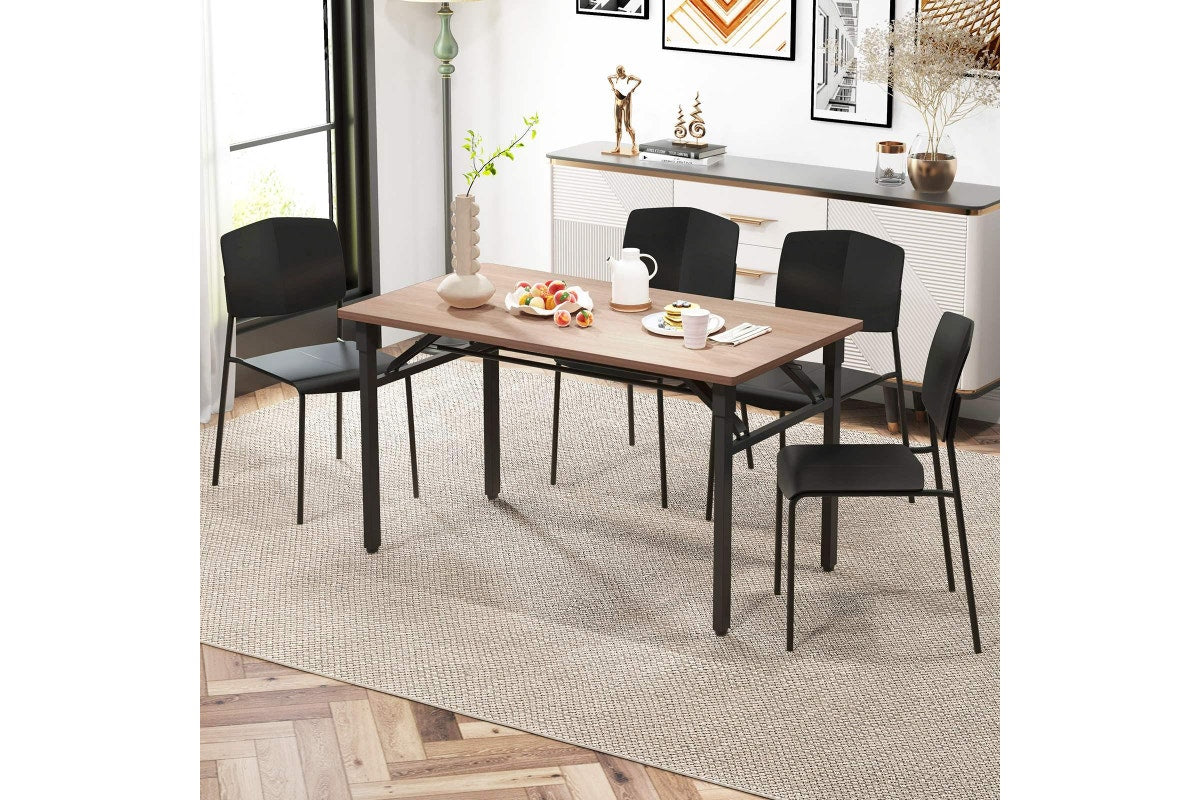 Giantex 4PCS Dining Chair Home Office Side Chairs w/Metal Legs Stackable Armless Chairs Black