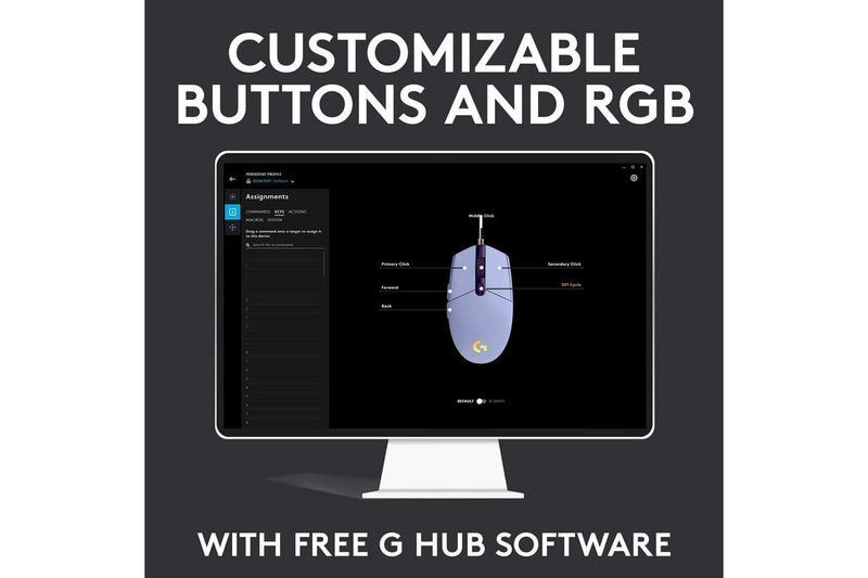 Logitech G203 LIGHTSYNC RGB Gaming Mouse (Lilac)