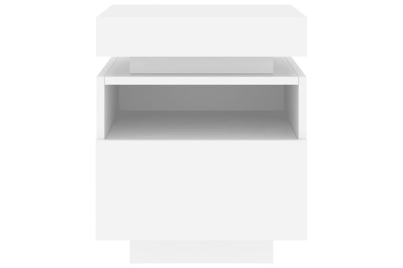 Bedside Cabinets With Led Lights 2 Pcs White 40X39x48.5 Cm Bedside Tables