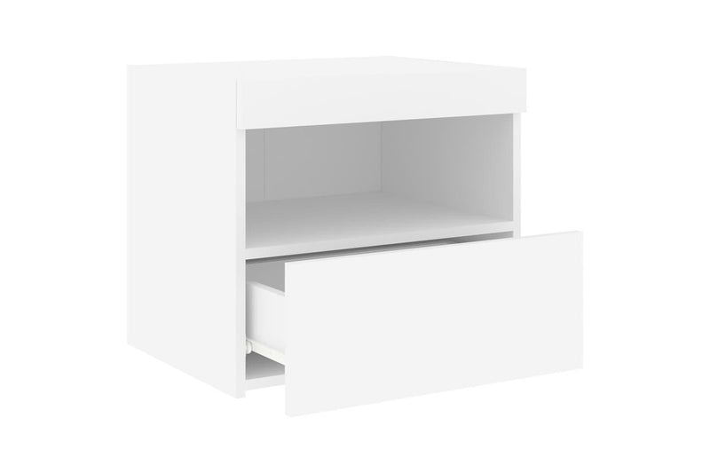 Bedside Cabinets With Led Lights 2 Pcs White 50X40x45 Cm Bedside Tables