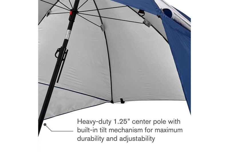 Sport-Brella Premiere UPF50+ Sun Protection Umbrella w/ Side Panels/Storage Blue