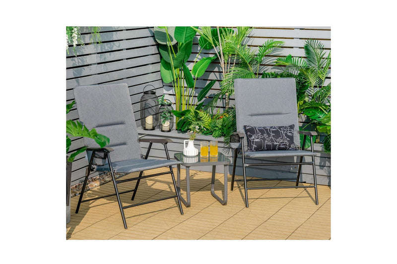 Costway Padded Folding Portable Chair Camping Dining Outdoor Beach Chair Grey