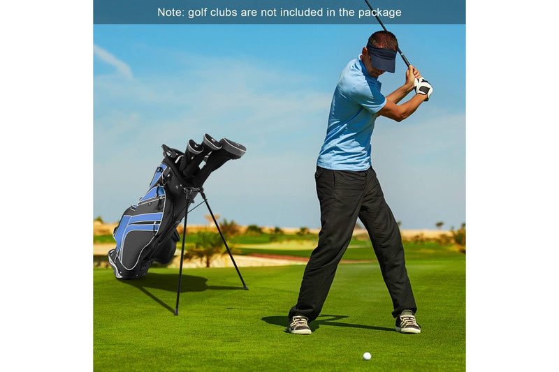 Costway Golf Stand Cart Bag w/6 Way Divider Carry Organizer Pockets Storage Navy