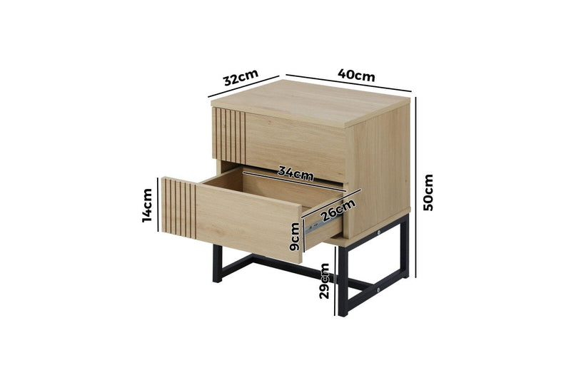 Oikiture Bedside Table Metal Leg