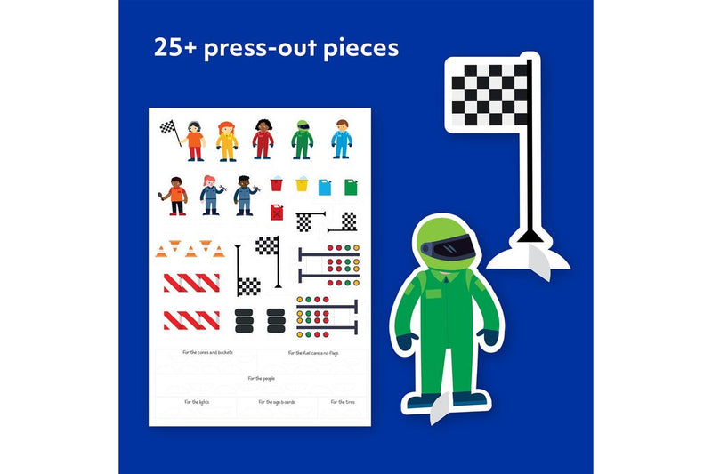 28pc WonderFull Pull-Back & Go Kit Racing Cars Floor Puzzle Book Kids Play Toy