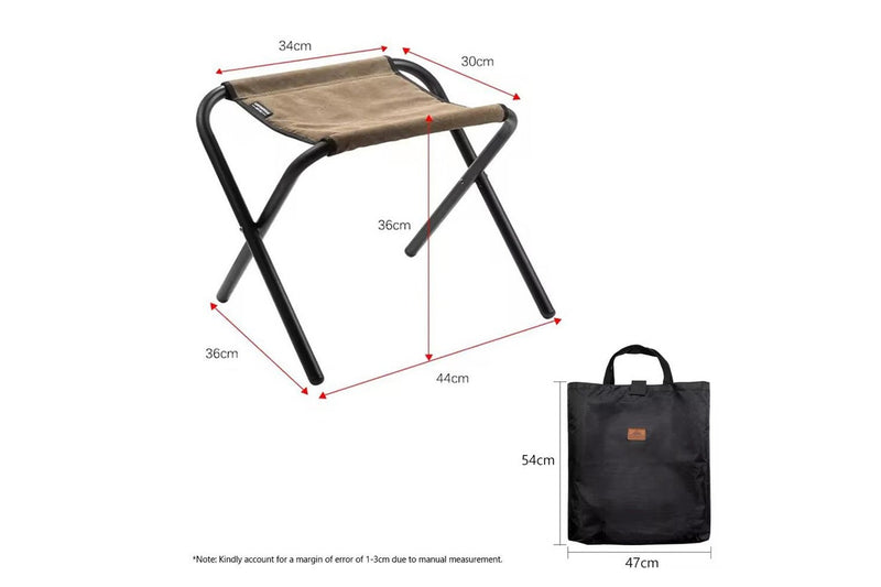 Campingmoon Folding Camping Chair Set of 2 Outdoor Fishing Ultralight Portable Stool F35-2 - Khaki