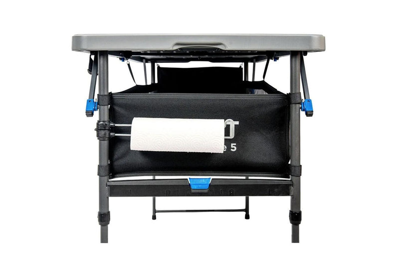 Quest 153cm Foldable Steel Grill Table w Organiser Pouch Outdoor Camping Picnic