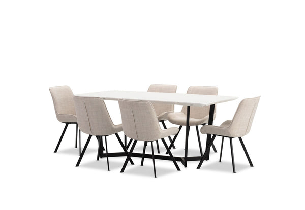 PREEDA 7 Piece Suite with Vesta Dining Chairs.