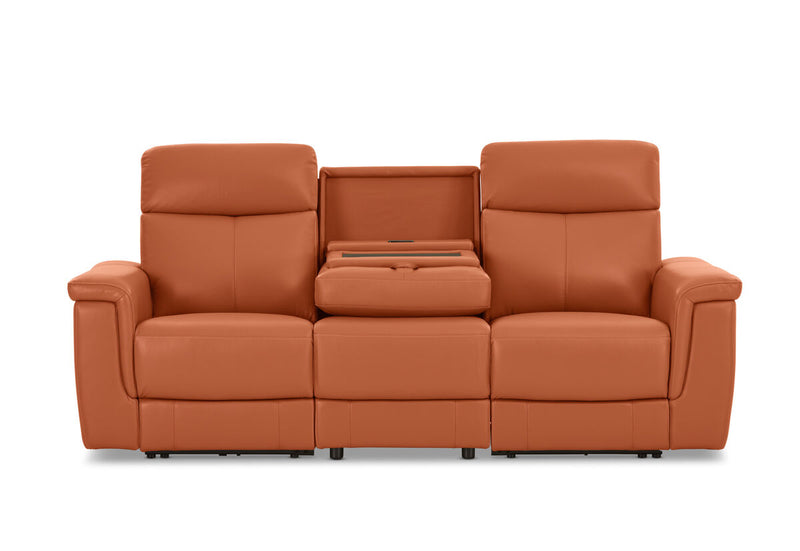 SERGIO LEATHER 3 Seater with 2 Inbuilt Electric Recliners