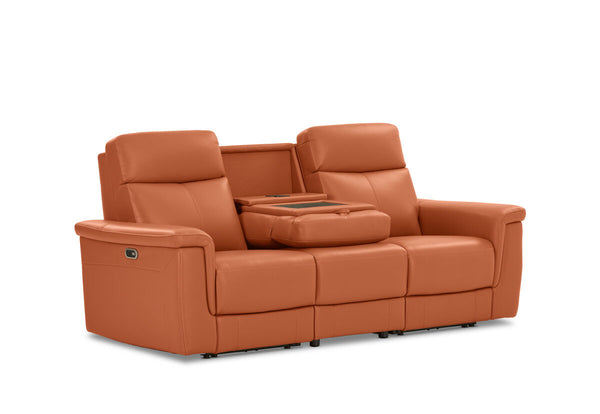 SERGIO LEATHER 3 Seater with 2 Inbuilt Electric Recliners
