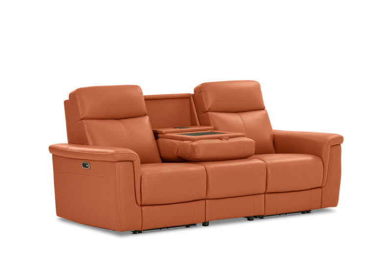 SERGIO LEATHER 3 Seater with 2 Inbuilt Electric Recliners