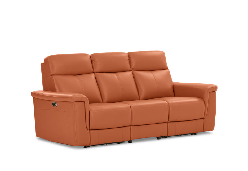 SERGIO LEATHER 3 Seater with 2 Inbuilt Electric Recliners