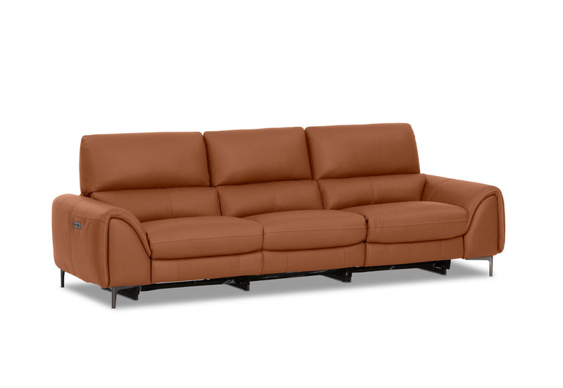 DOMINICO LEATHER 3 Seater with 2 inbuilt Electric Recliners