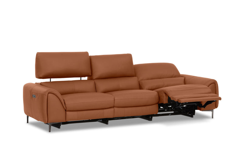 DOMINICO LEATHER 3 Seater with 2 inbuilt Electric Recliners