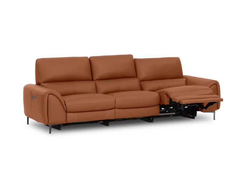 DOMINICO LEATHER 3 Seater with 2 inbuilt Electric Recliners