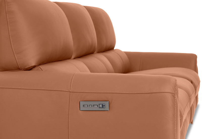 DOMINICO LEATHER 3 Seater with 2 inbuilt Electric Recliners