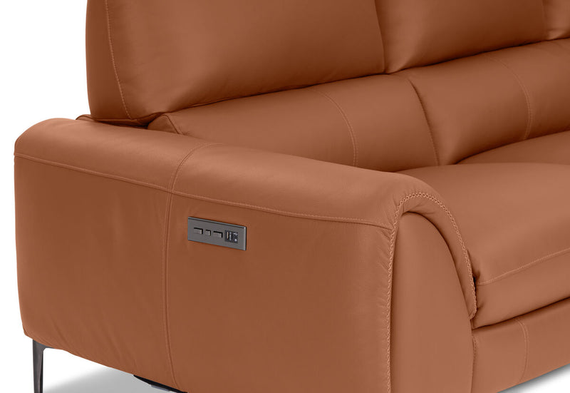 DOMINICO LEATHER 3 Seater with 2 inbuilt Electric Recliners