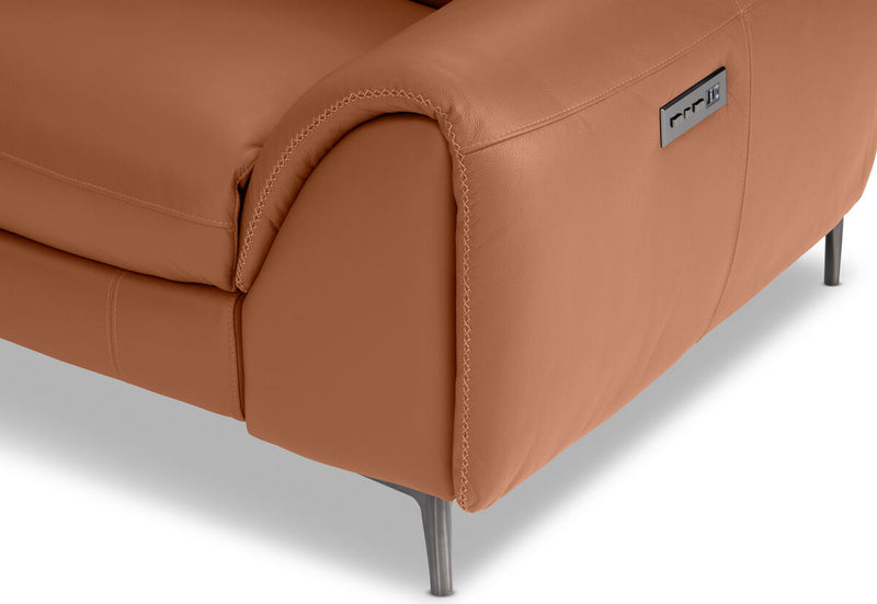 DOMINICO LEATHER 3 Seater with 2 inbuilt Electric Recliners