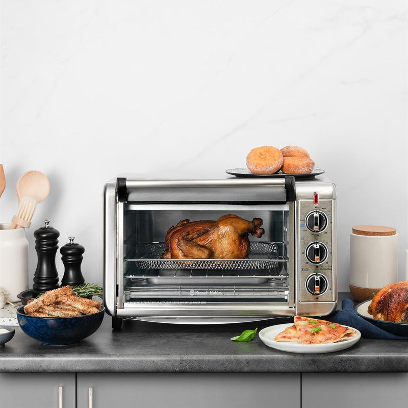 Russell Hobbs Air Fry Crisp 'N Bake Toaster Oven, Silver - Layaway AU