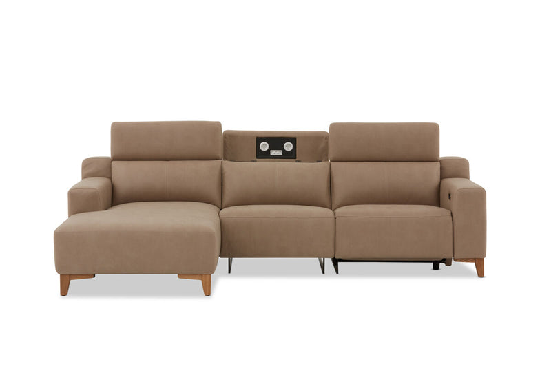 GAGE FABRIC 3 Seater Sofa with Electric Recliner & LHF Chaise
