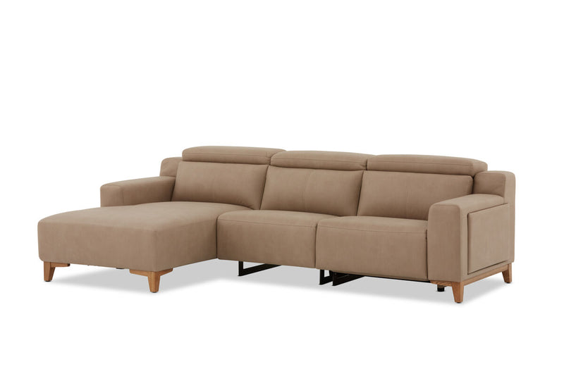 GAGE FABRIC 3 Seater Sofa with Electric Recliner & LHF Chaise