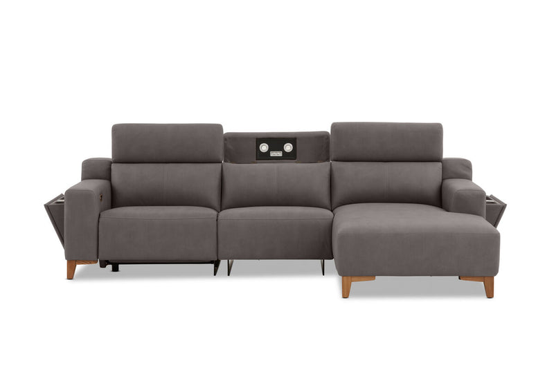 GAGE FABRIC 3 Seater Sofa with Electric Recliner and RHF Chaise