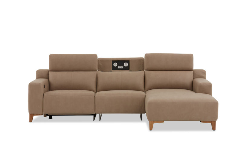 GAGE FABRIC 3 Seater Sofa with Electric Recliner & RHF Chaise