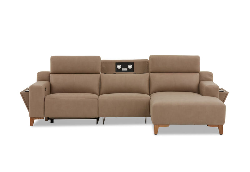 GAGE FABRIC 3 Seater Sofa with Electric Recliner & RHF Chaise