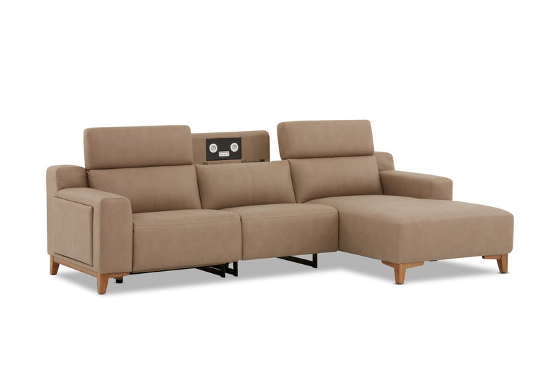 GAGE FABRIC 3 Seater Sofa with Electric Recliner & RHF Chaise