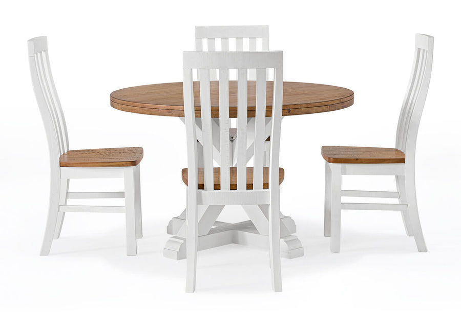 CHARLSBOURG 5 Piece 1200 Round Dining Suite