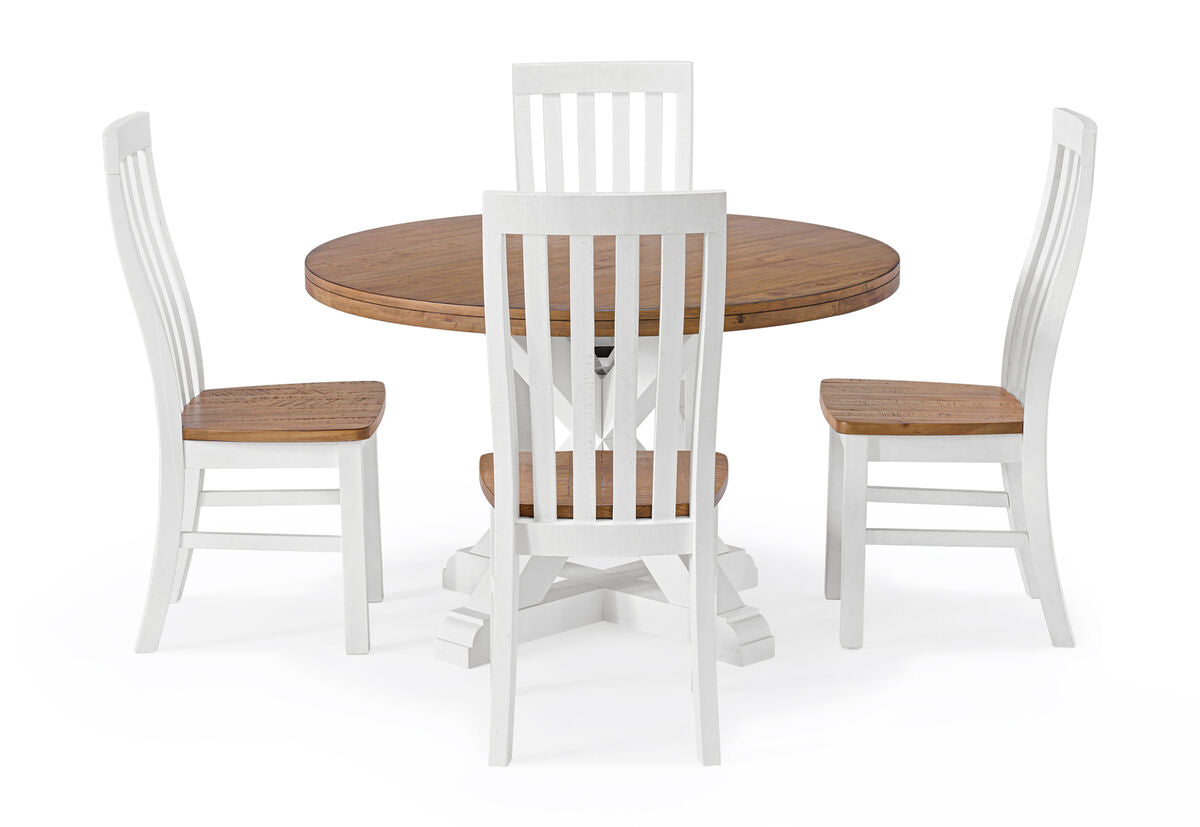 CHARLSBOURG 5 Piece 1200 Round Dining Suite