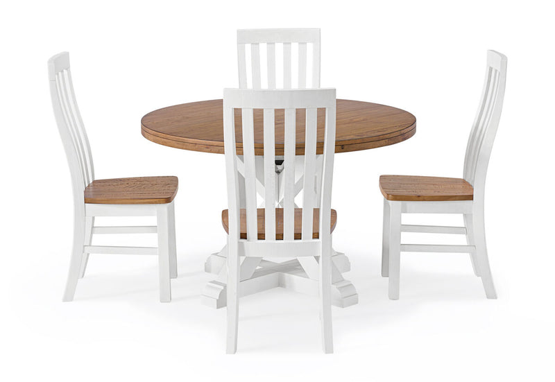 CHARLSBOURG 5 Piece 1200 Round Dining Suite