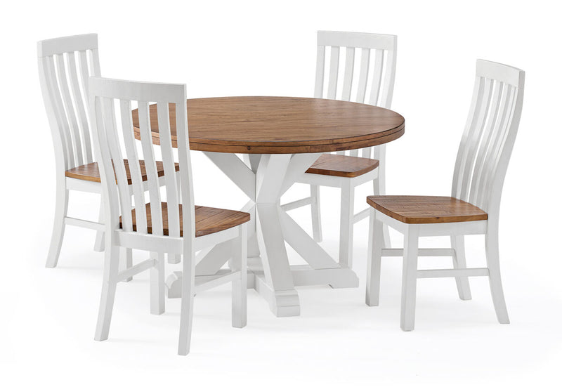 CHARLSBOURG 5 Piece 1200 Round Dining Suite