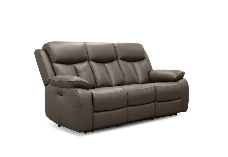 DACIA LEATHER 3 Seater Sofa with 2 inbuilt Electric Recliners