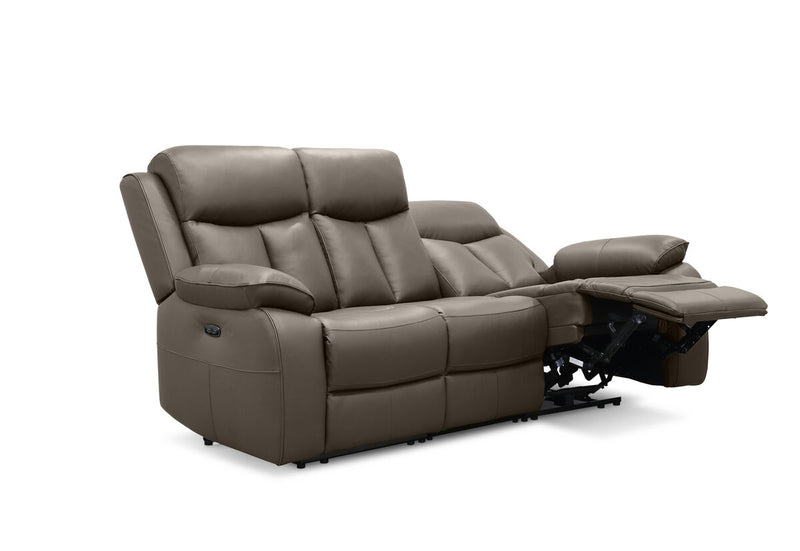 DACIA LEATHER 3 Seater Sofa with 2 inbuilt Electric Recliners